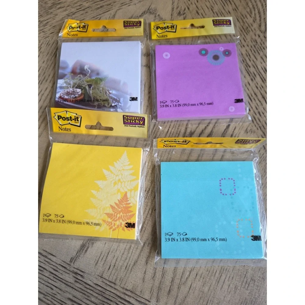 Post It Notes Lot Of 4 Designs New 300 Sheets Post-It Notes Super Sticky